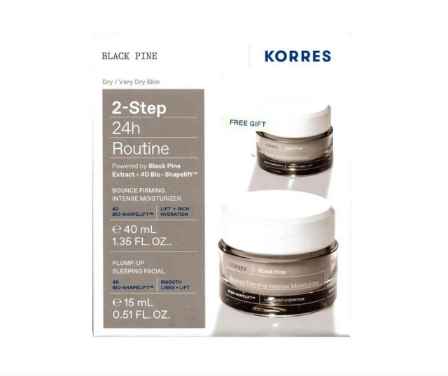 Φωτογραφία προϊόντος: Korres 2-Step 24h Routine Promo Μαύρη Πεύκη 4D Κρέμα Ημέρας Σύσφιξης &amp; Lifting για Ξηρές &amp; Πολύ Ξηρές Επιδερμίδες, 40ml &amp; Δώρο Μαύρη Πεύκη 4D Κρέμα Νυκτός για Σύσφιγξη