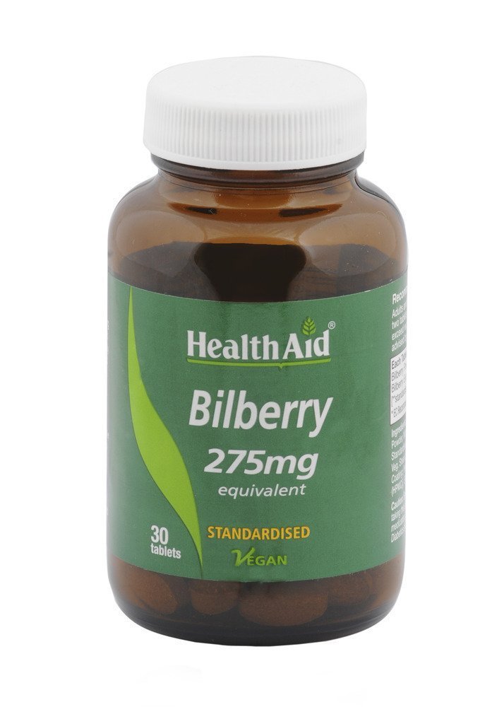 Φωτογραφία προϊόντος: HEALTH AID Bilberry 275mg, Ιδανικό βότανο για τα μάτια, 30 tabs