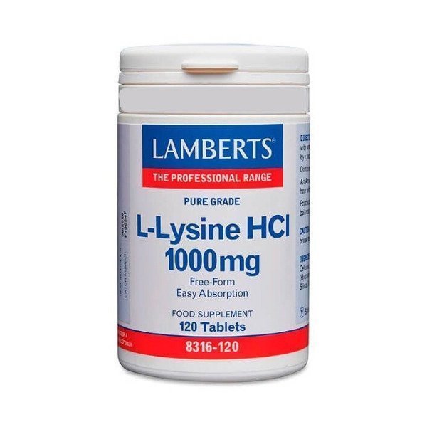 Φωτογραφία προϊόντος: LAMBERTS L-Lysine HCL 1000mg Συμπλήρωμα Διατροφής με Λυσίνη, 120tabs