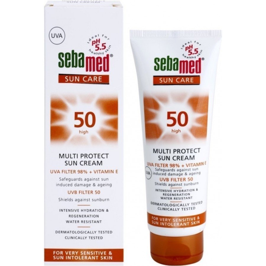 Φωτογραφία προϊόντος: SEBAMED Sun Care Multy Protect Cream SPF50+ Αντιηλιακή Κρέμα Προσώπου Για Το Ευαίσθητο Δέρμα Χωρίς Άρωμα, 75ml