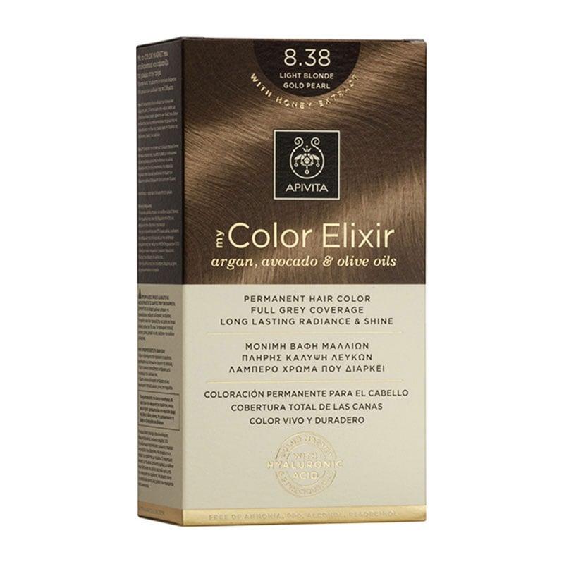 Φωτογραφία προϊόντος: APIVITA My Color Elixir Βαφή Μαλλιών με Έλαιο Ελιάς, Argan και Αβοκάντο Νο 8.38 Ξανθό Ανοιχτό Μελί Περλέ 50ml