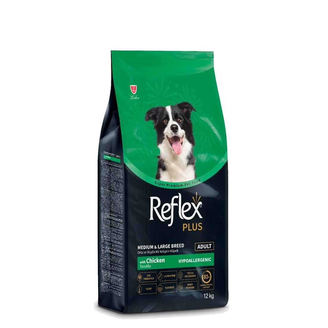 Φωτογραφία προϊόντος: Lider Reflex plus κοτόπουλο για ενήλικους σκύλους μεσαίων και μεγαλόσωμων φυλών με 12kg LIDER (8698995034791)