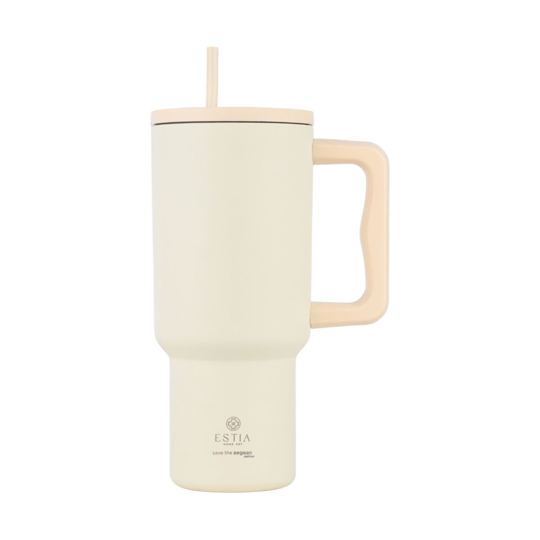 Φωτογραφία προϊόντος: ESTIA ΘΕΡΜΟΣ STRAW TUMBLER XL SAVE THE AEGEAN 900ml LILY WHITE