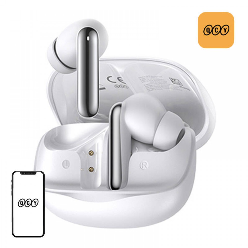 Φωτογραφία προϊόντος: QCY Melobuds N50 ANC White - 45db ANC TWS Earbuds 6 mic ENC, IPX4 BT5.4