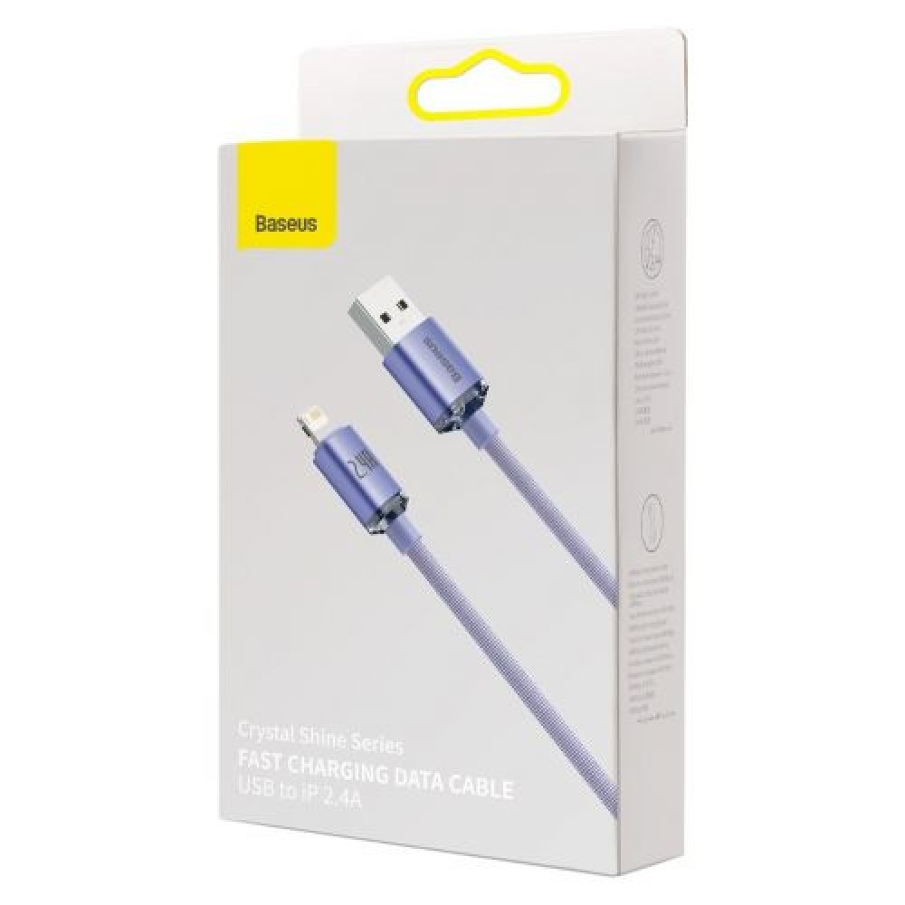 Φωτογραφία προϊόντος: Baseus Crystal Shine Series Cable USB to Lightning 2.4A 2m Lilac