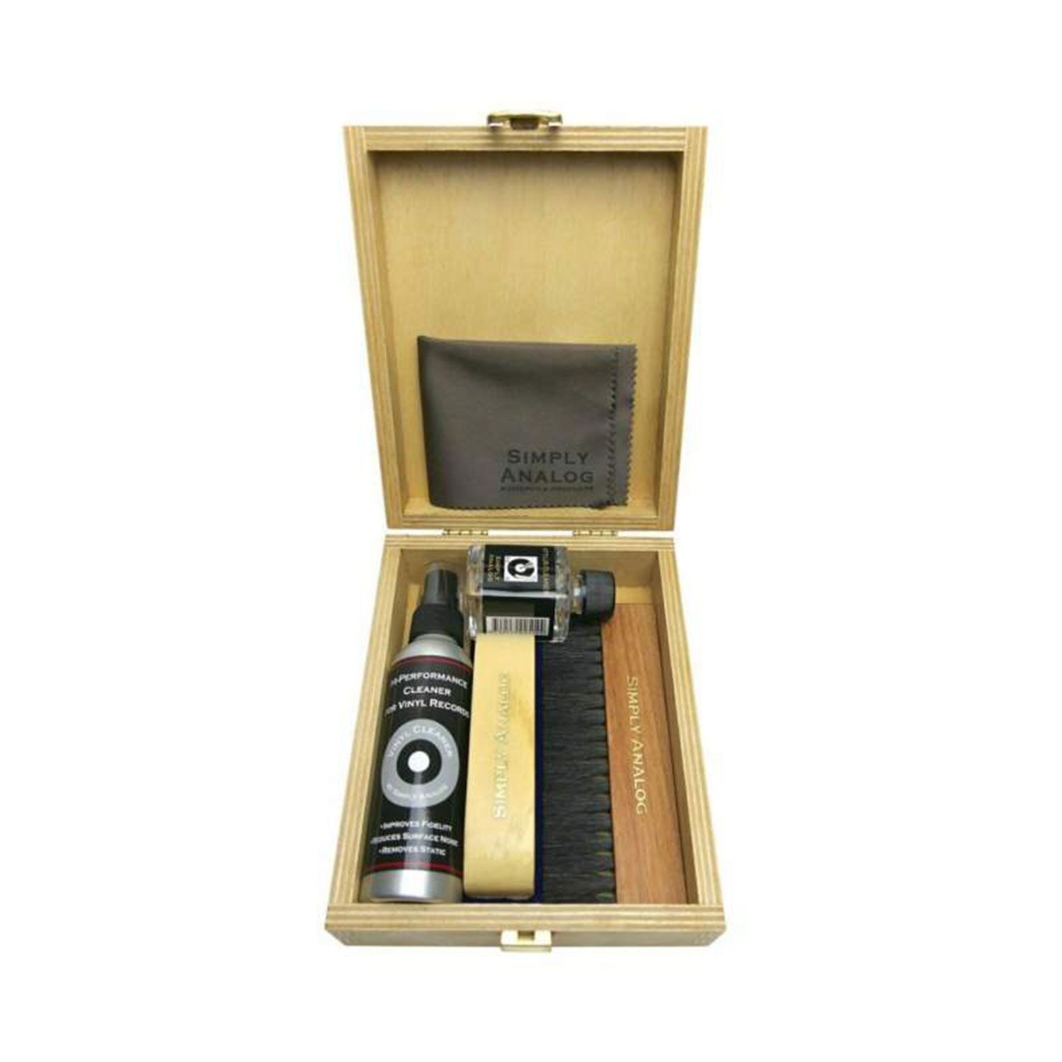 Φωτογραφία προϊόντος: Simply Analog Vinyl Record Cleaning Boxset Deluxe Edition - Wood - Ολοκληρωμένο σετ καθαρισμού δίσκων