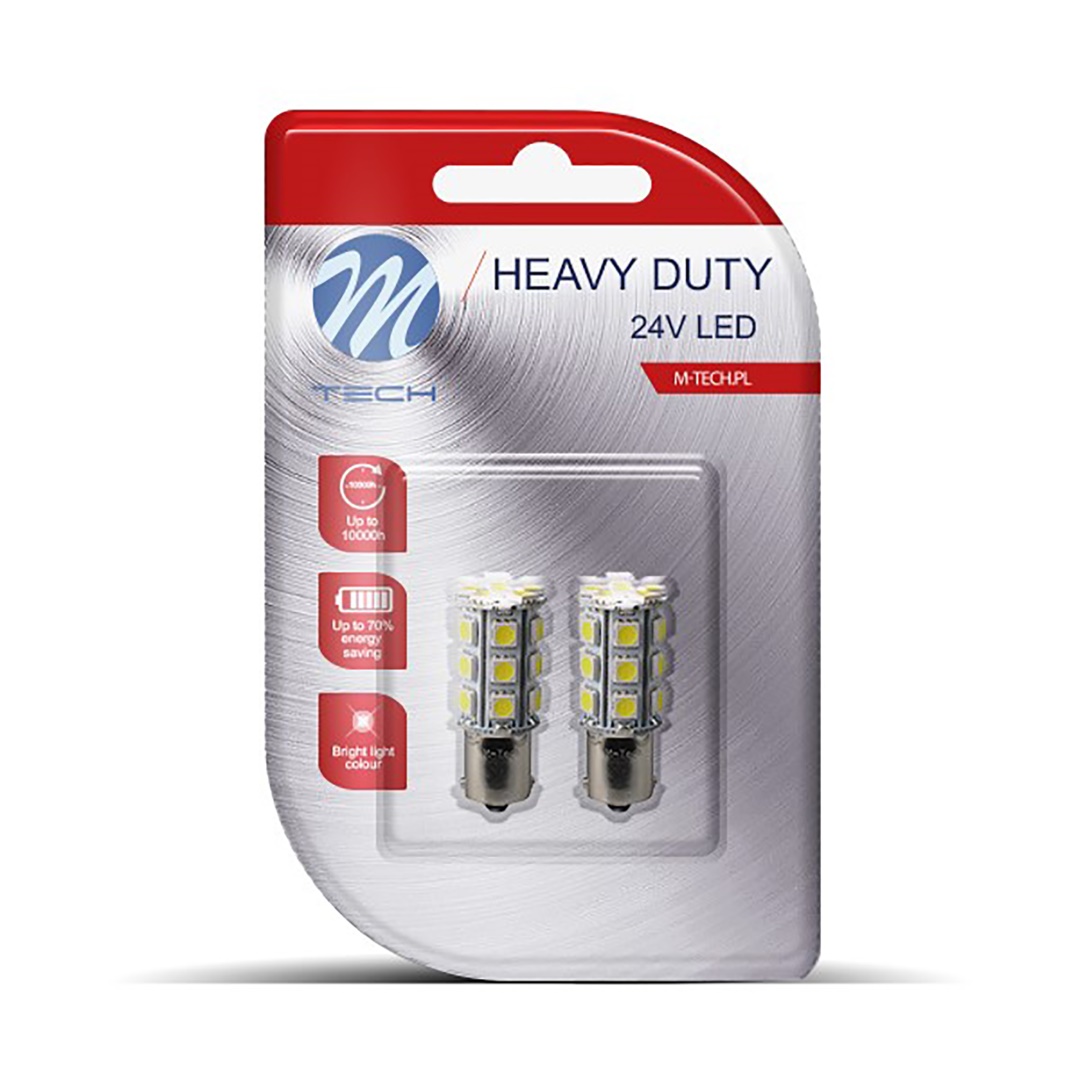 Φωτογραφία προϊόντος: R5W/R10W 24V 5,9W BA15s LED Λευκό (Μονοπολική) BLISTER 2τμχ M-TECH