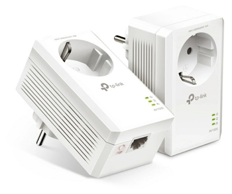 Φωτογραφία προϊόντος: TP-Link AV1000 Gigabit Passthrough Powerline Starter Kit (TL-PA7017P KIT) v4