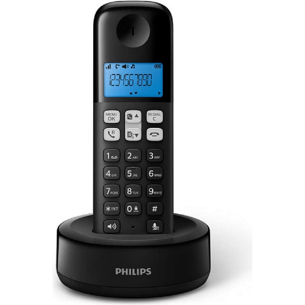 Φωτογραφία προϊόντος: Philips D161 Ασύρματο Τηλέφωνο Μαύρο (Ελληνικό Μενού) (D1611B/GRS)