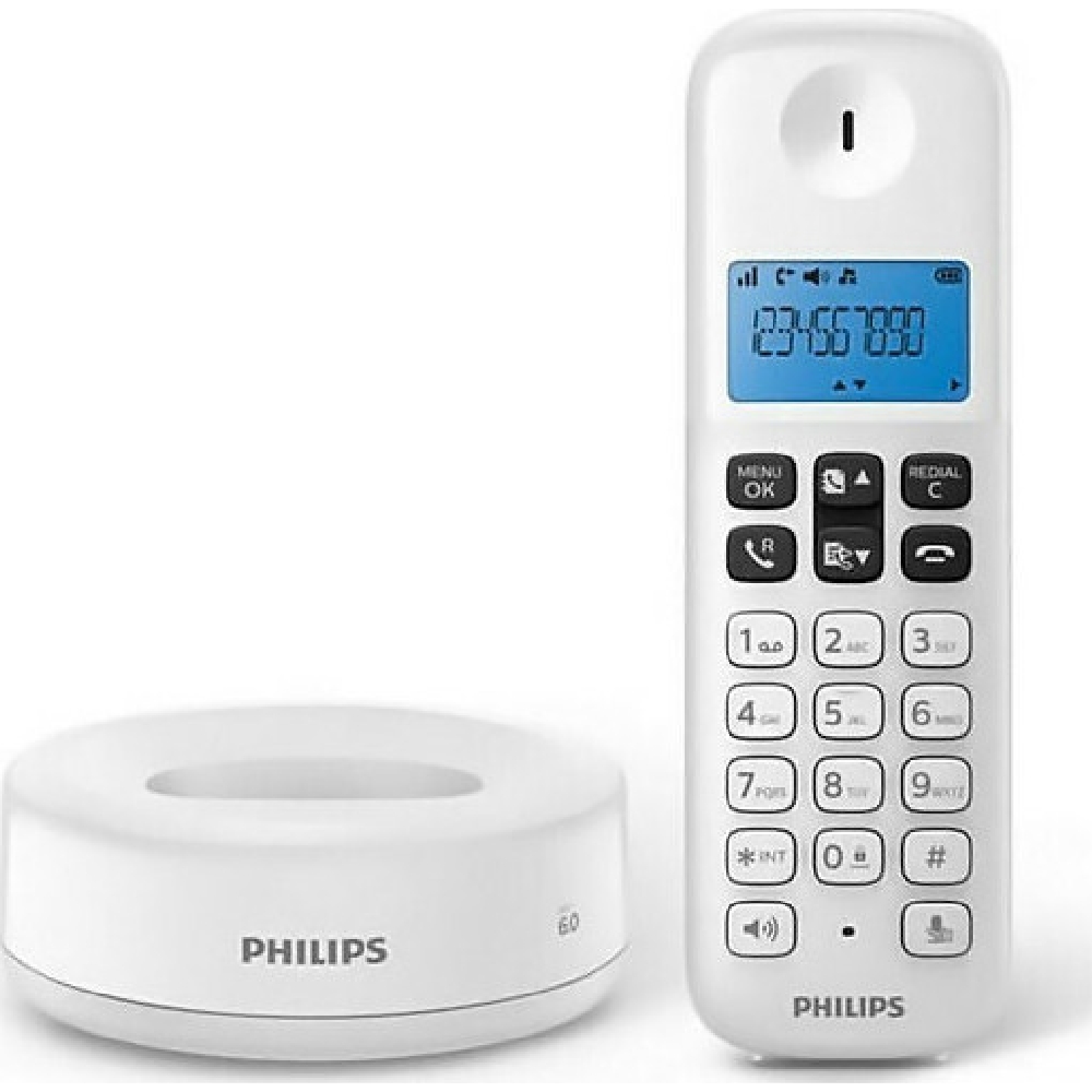 Φωτογραφία προϊόντος: Philips D161 Ασύρματο Τηλέφωνο Λευκό (Ελληνικό Μενού) (D1611W/GRS)