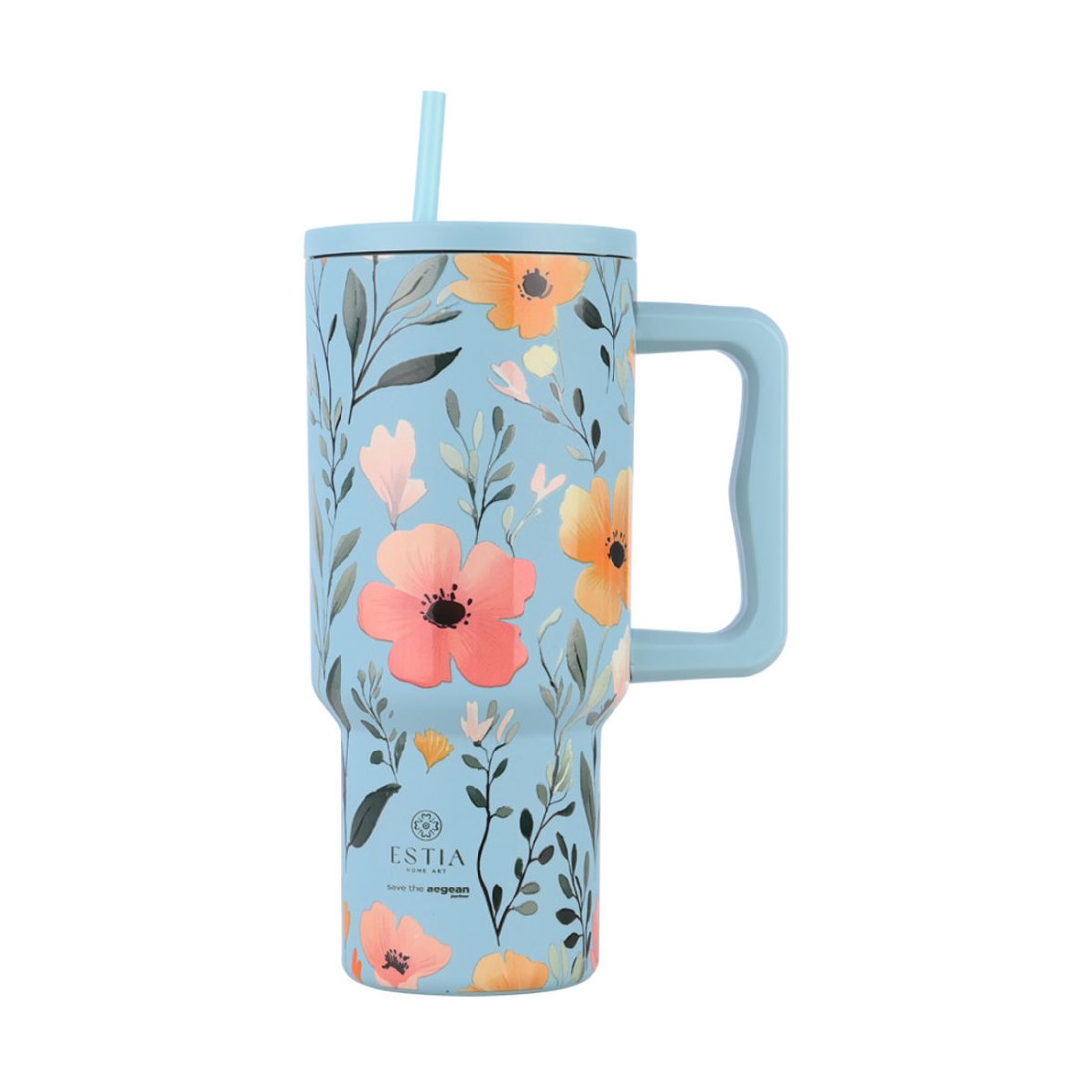 Φωτογραφία προϊόντος: Θερμός Straw Tumbler XL Sky Garden (900ml) - Estia