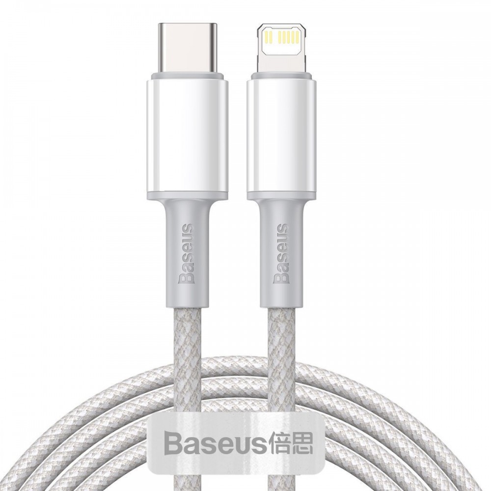 Φωτογραφία προϊόντος: Baseus Καλώδιο USB-C σε Lightning High Density Braided, PD, 20W, 2m (Λευκό)