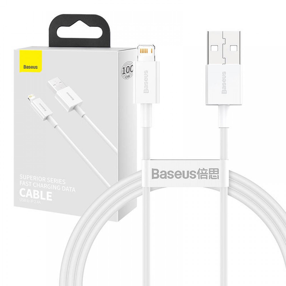 Φωτογραφία προϊόντος: Baseus Καλώδιο USB σε Lightning Superior Series, 2.4A, 1m (Λευκό)