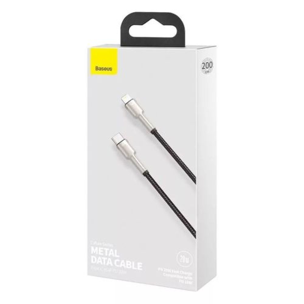 Φωτογραφία προϊόντος: Baseus Type-C - Lightning Cafule Series Metal data cable PD 20W 2m Black (CATLJK-B01)