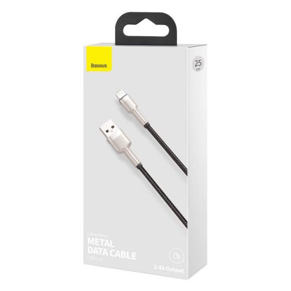 Φωτογραφία προϊόντος: Baseus Lightning Cafule Series Metal data cable 2.4A 0.25m Black