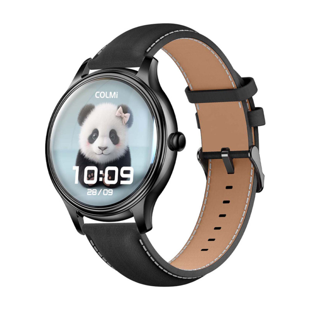 Φωτογραφία προϊόντος: Smart Watch COLMI L28 (black silicone + black leather strap)