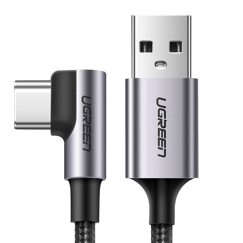 Φωτογραφία προϊόντος: Ugreen US284 50941 3A 1m Καλώδιο USB-C Male Angle 90° σε USB-A Male