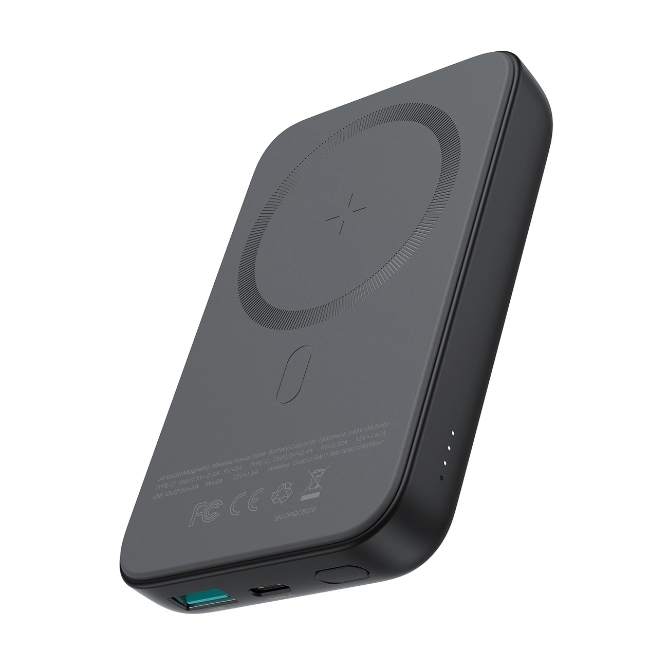 Φωτογραφία προϊόντος: Joyroom MagSafe Power Bank 10000mAh 1xUSB-A, 1xUSB-C PD με Καλώδιο Type C 25cm Μαύρο JR-W020