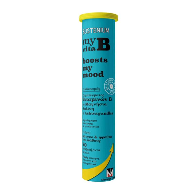 Φωτογραφία προϊόντος: Menarini Sustenium My Vita B Boosts My Mood Mango Passion Fruit 20 αναβράζοντα δισκία