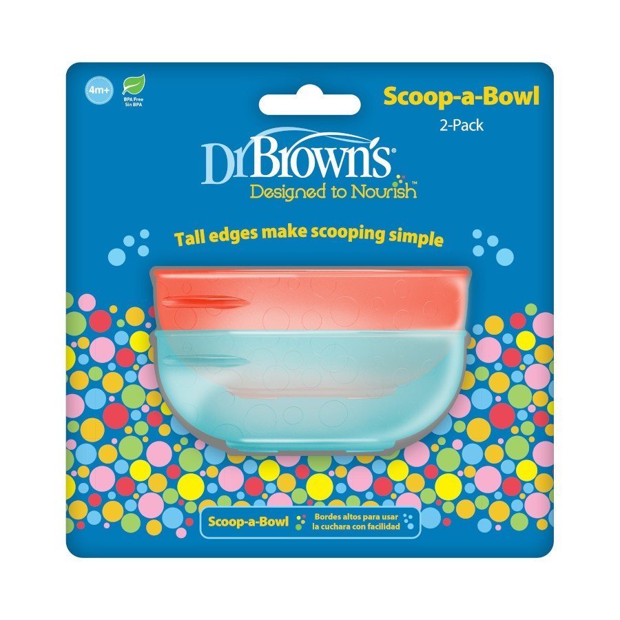 Φωτογραφία προϊόντος: Dr Browns Dr. Brown's Scoop-a-Bowl Μπωλ Φαγητού 2τμχ (Κόκκινο & Πράσινο)