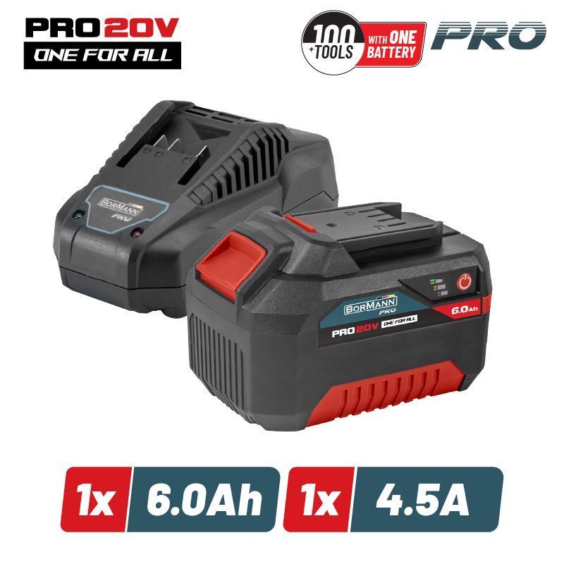 Φωτογραφία προϊόντος: BORMANN Pro BBP9960 Starter Kit 20V,Μπαταρία 6.0Αh & Φορτιστής 4.5Α