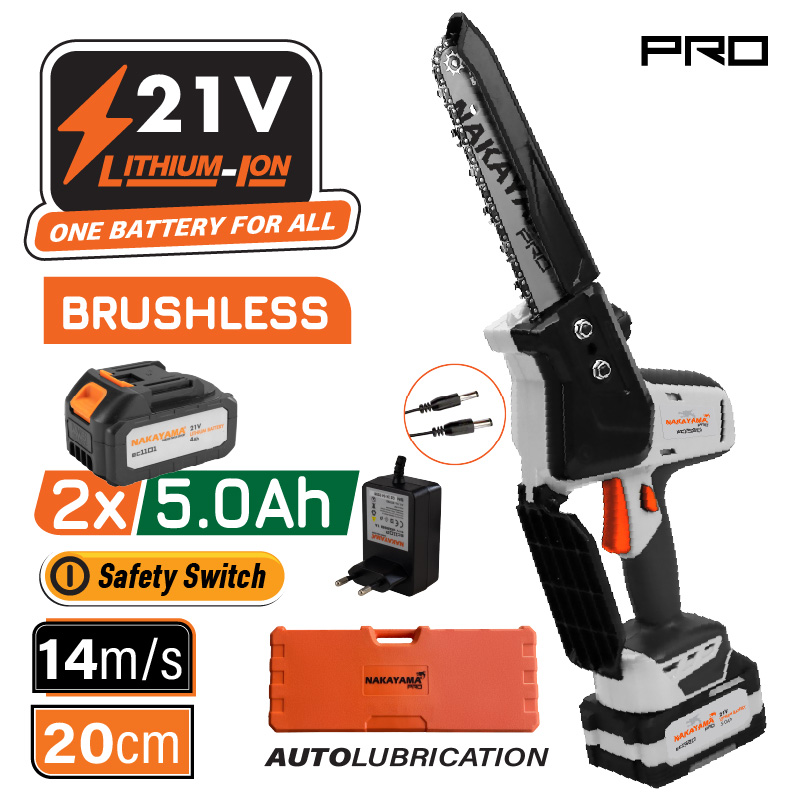 Φωτογραφία προϊόντος: NAKAYAMA Pro EC1520 Κλαδευτικό Αλυσοπρίονο Μπαταρίας 21V,Brushless,Λάμα 20cm