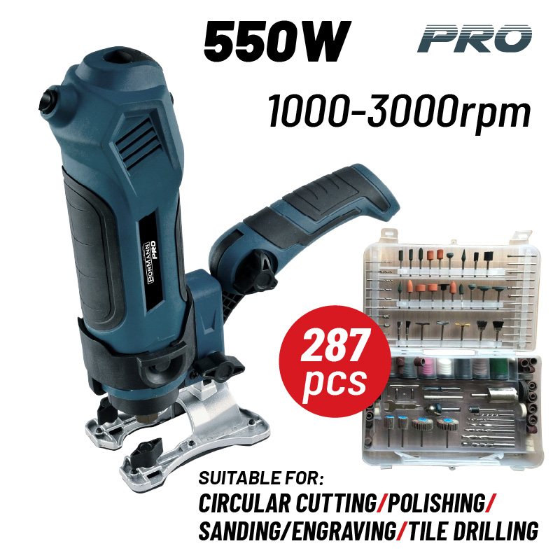 Φωτογραφία προϊόντος: BORMANN Pro BMF5500 Πολυεργαλείο 550W, 10000-30000rpm, 287 Εξαρτήματα,Εύκαμπτος Άξονας (079088)