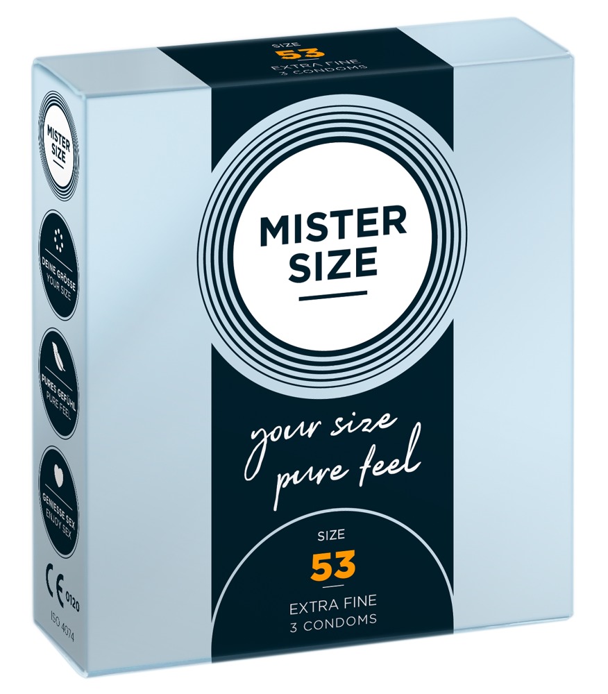 Φωτογραφία προϊόντος: Mister Size 53 – Προφυλακτικά Snug Fit για Υψηλή Ευαισθησία (3 Τεμάχια)