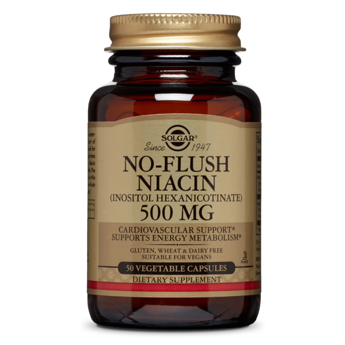 Φωτογραφία προϊόντος: Solgar No-Flush Niacin 500mg 50veg.caps - Μείωση χοληστερίνης
