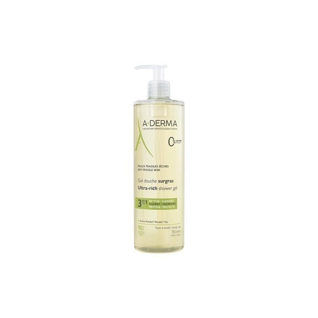 Φωτογραφία προϊόντος: Aderma A-Derma Ultra Rich Shower Gel - Τζελ Καθαρισμού Ενυδάτωσης και Προστασίας του Ευαίσθητου Δέρματος 750ml