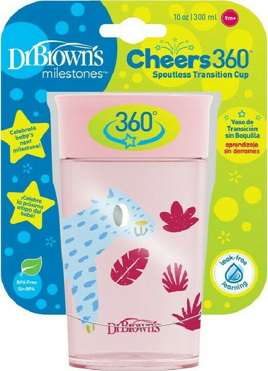 Φωτογραφία προϊόντος: Dr Browns Dr Brown's Κύπελλο Cheers 360° Ροζ 300ml 1τμχ