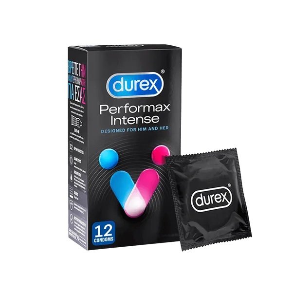 Φωτογραφία προϊόντος: Durex Perfomax Intense Προφυλακτικά Με Κουκκίδες, Ραβδώσεις & Επιβραδυντικό Gel 12τμχ