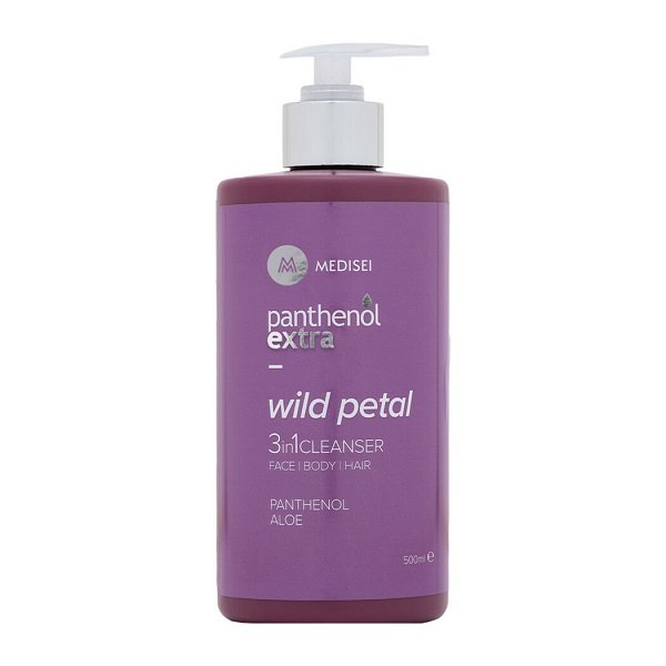 Φωτογραφία προϊόντος: Medisei Panthenol Extra Wild Petal 3 In 1 Cleanser, Γυναικείο Αφρόλουτρο & Σαμπουάν 500ml