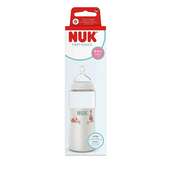 Φωτογραφία προϊόντος: Nuk Μπιμπερό Πλαστικό First Choice Plus PP με Θηλή Σιλικόνης & Ένδειξη Θερμοκρασίας Καγκουρό 6m+ 360ml