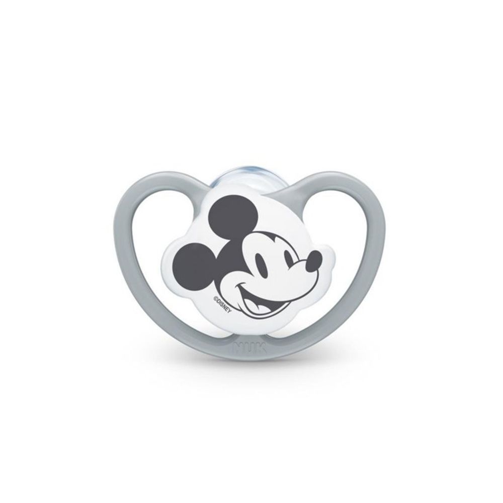 Φωτογραφία προϊόντος: Nuk Space Disney Baby Mickey Mouse Πιπίλα Σιλικόνης Λευκή ή Γκρί 0-6m 1τμχ