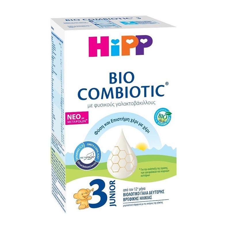 Φωτογραφία προϊόντος: Hipp Bio Combiotic 3 Βιολογικό Γάλα για Νήπια με Metafolin 12+ Μηνών 600g