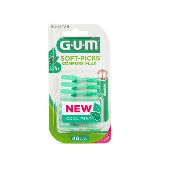 Φωτογραφία προϊόντος: GUM - Soft Picks Comfort Fit Cool Mint Medium 670 - 40τεμ.