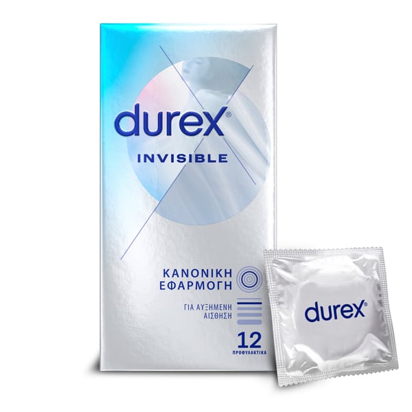 Φωτογραφία προϊόντος: Durex Invisible Προφυλακτικά Εξαιρετικά Λεπτά με Κανονική Εφαρμογή, 12τεμ