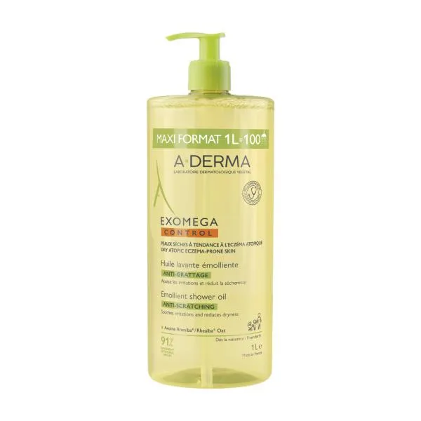 Φωτογραφία προϊόντος: Aderma A-Derma Exomega Control Emollient Shower Oil - Λάδι Καθαρισμού κατά του Κνησμού, 1lt