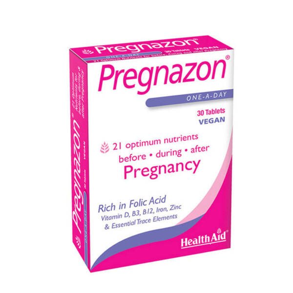 Φωτογραφία προϊόντος: Health Aid Pregnazon Συμπλήρωμα Διατροφής για Στάδιο Σύλληψης, Εγκυμοσύνης & Θηλασμού 30Tabs.