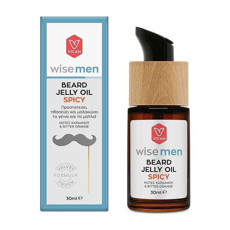 Φωτογραφία προϊόντος: VICAN Wise Men Beard Jelly Oil Spicy Λάδι για τη Γενειάδα & τα Μαλλιά 30ml