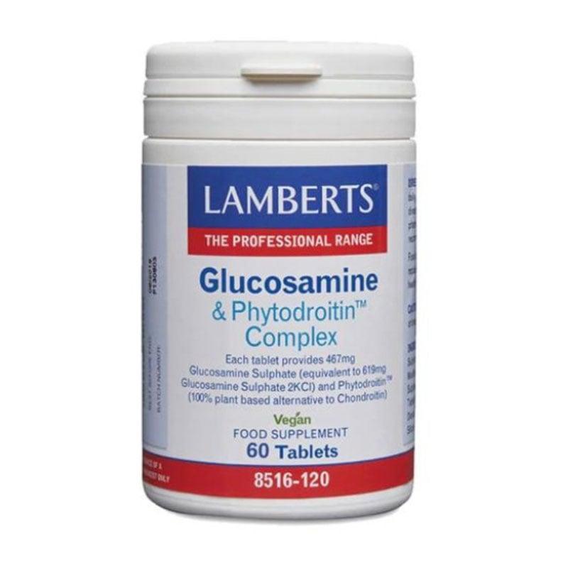 Φωτογραφία προϊόντος: Lamberts Glucosamine & Phytodroitin Complex Συμπλήρωμα για την Υγεία των Αρθρώσεων 60 ταμπλέτες