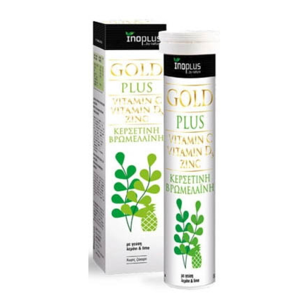 Φωτογραφία προϊόντος: Ino Plus Plus Vit C, Vit D3 & Zinc Lemon Lime 20 αναβράζοντα δισκία