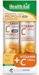 Φωτογραφία προϊόντος: Health Aid Promo Pack Vitamin C 1000mg Propolis, 20tabs & Vitamin C 1000mg, 20tabs