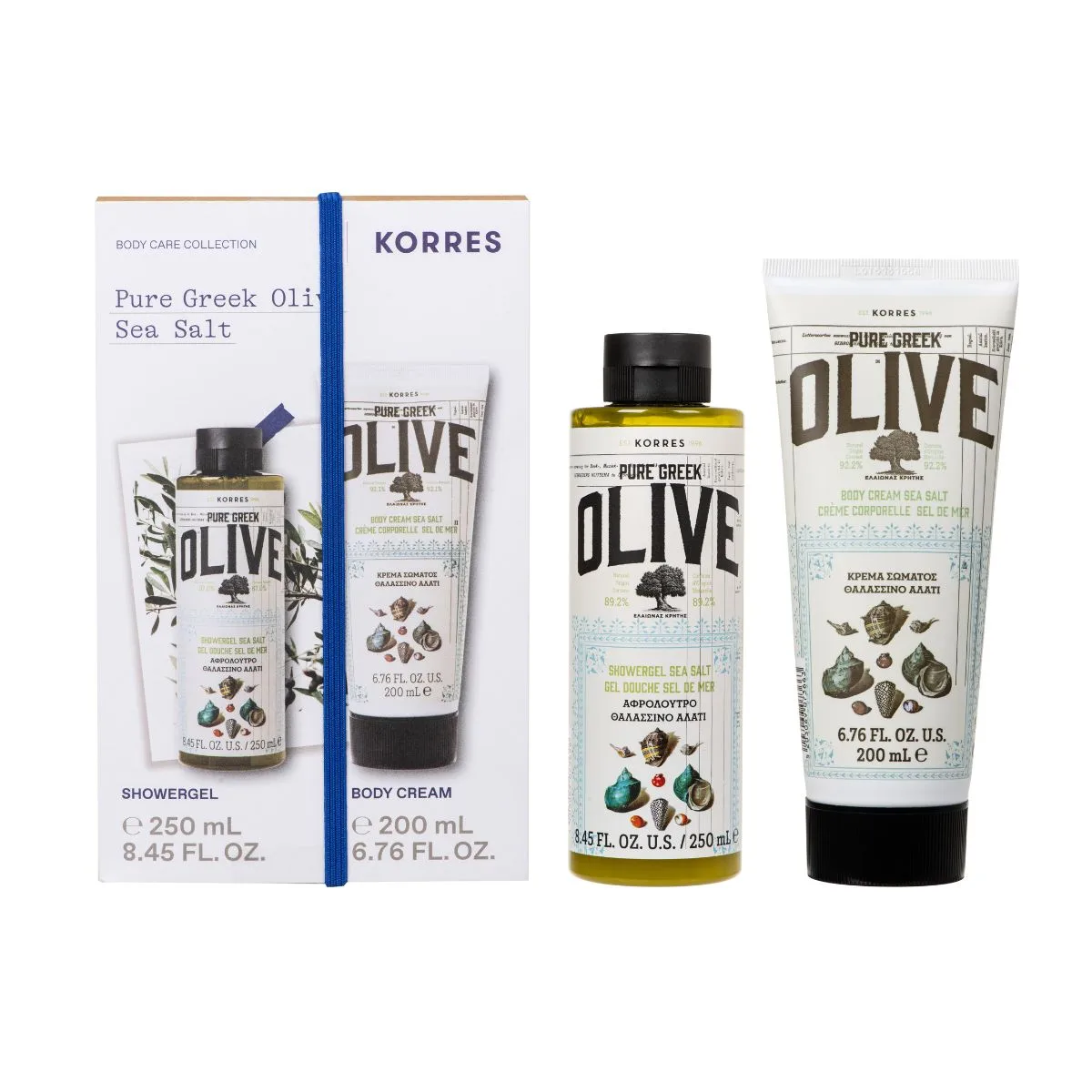 Φωτογραφία προϊόντος: Korres Promo Pure Greek Olive Αφρόλουτρο Θαλασσινό Αλάτι 250ml & Pure Greek Olive Γαλάκτωμα Σώματος Θαλασσινό Αλάτι 200ml