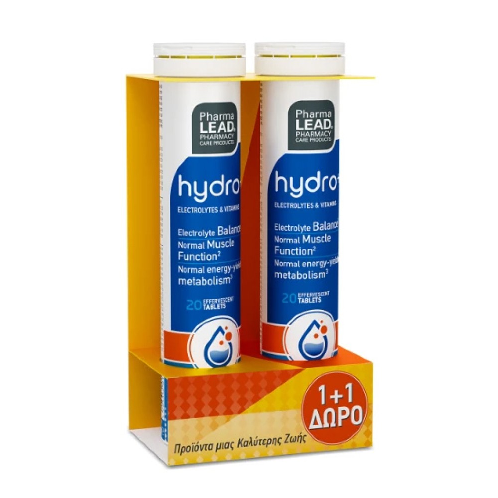 Φωτογραφία προϊόντος: Pharmalead Promo Pack 1+1 ΔΩΡΟ Hydro+ Ηλεκτρολύτες για Άμεση Ενυδάτωση 2x20 αναβράζουσες ταμπλέτες