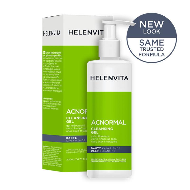 Φωτογραφία προϊόντος: Helenvita ACNormal Cleansing Gel, Απαλό, Αφρίζον Καθαριστικό σε Υγρή Μορφή για τις Ανάγκες της Λιπαρής, με Τάση Προς Ακμή Eπιδερμίδας 400ml