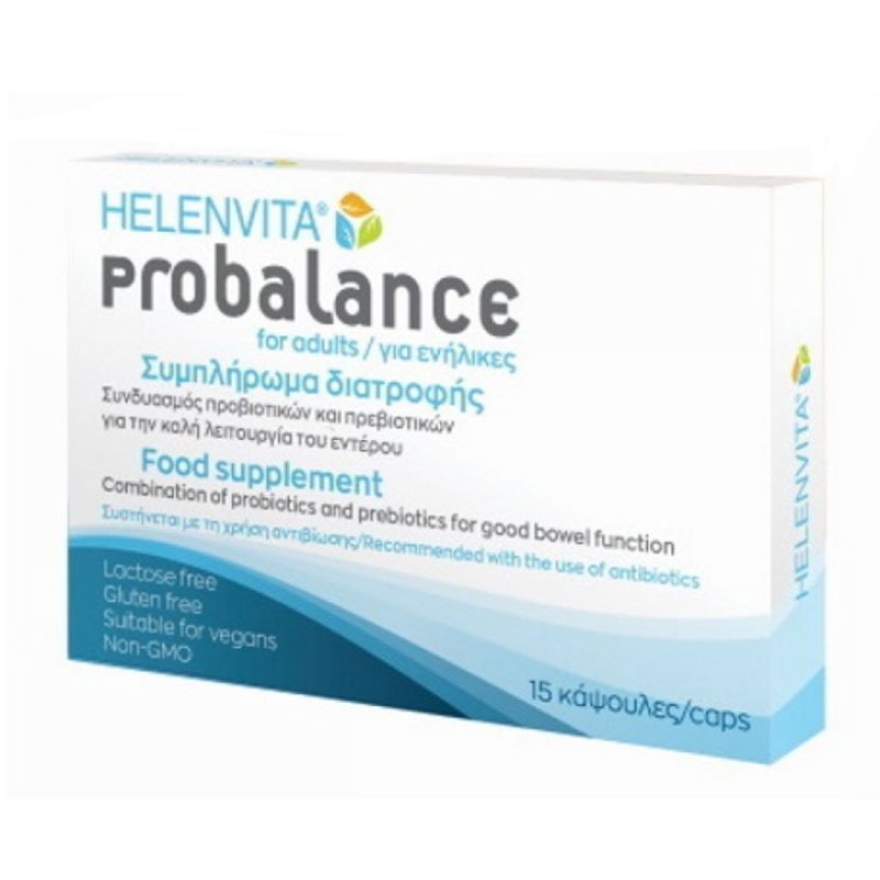 Φωτογραφία προϊόντος: Helenvita Probalance Συμπλήρωμα Διατροφής για την Καλή Λειτουργία του Εντέρου, 15caps