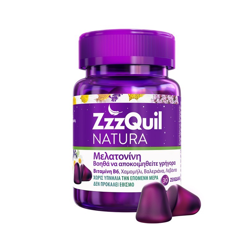 Φωτογραφία προϊόντος: P & G ZzzQuil Natura Συμπλήρωμα Διατροφής με Μελατονίνη 60 Ζελεδάκια