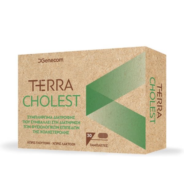 Φωτογραφία προϊόντος: Genecom Terra Cholest Dietary Supplement Συμπλήρωμα Διατροφής Για Την Χοληστερόλη 30 ταμπλέτες
